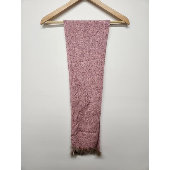 Tanner Women's Viscose/Merino Wool/Silk/Cashmere Blend Pink Scarf, Rabbit Fur - Picture 2 of 7